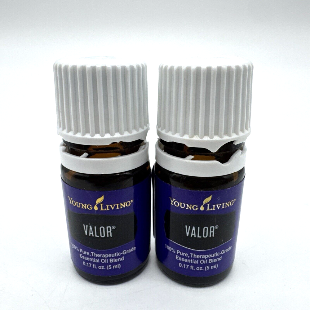 Lot of 2 VALOR Young Living Essential Oil 5ml Glass Bottles Partial 80-90% Full