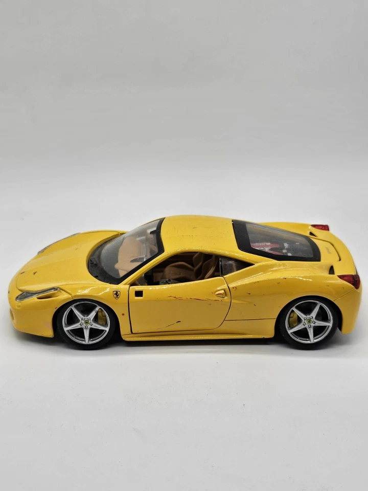Ferrari 458 Italia желтый F142 Bburago литой 26003 новый в коробке масштаб 1:24 модель автомобиля - Изображение 2 из 4