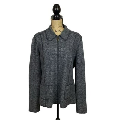 Lands End 100% Wool Herringbone Jacket