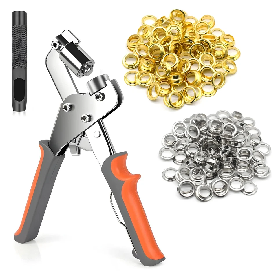 Occhiello Pinza Attrezzo Kit 10.5mm Foro Punzone Con 500 Oro Argento Lava Set - Immagine 2 di 4