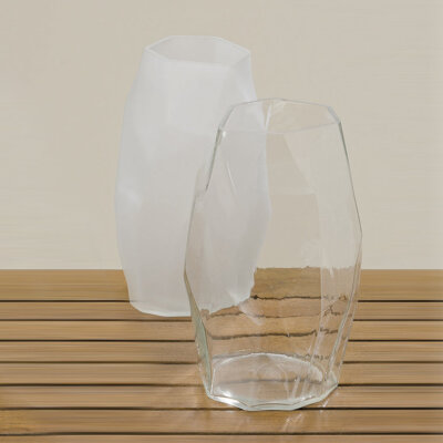 Boltze 2er Deko Vase Rhombus aus Glas Höhe 18cm-1008741
