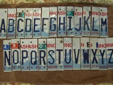 Single Washington State Blue & White License Plate Letters for Crafts Signs Art