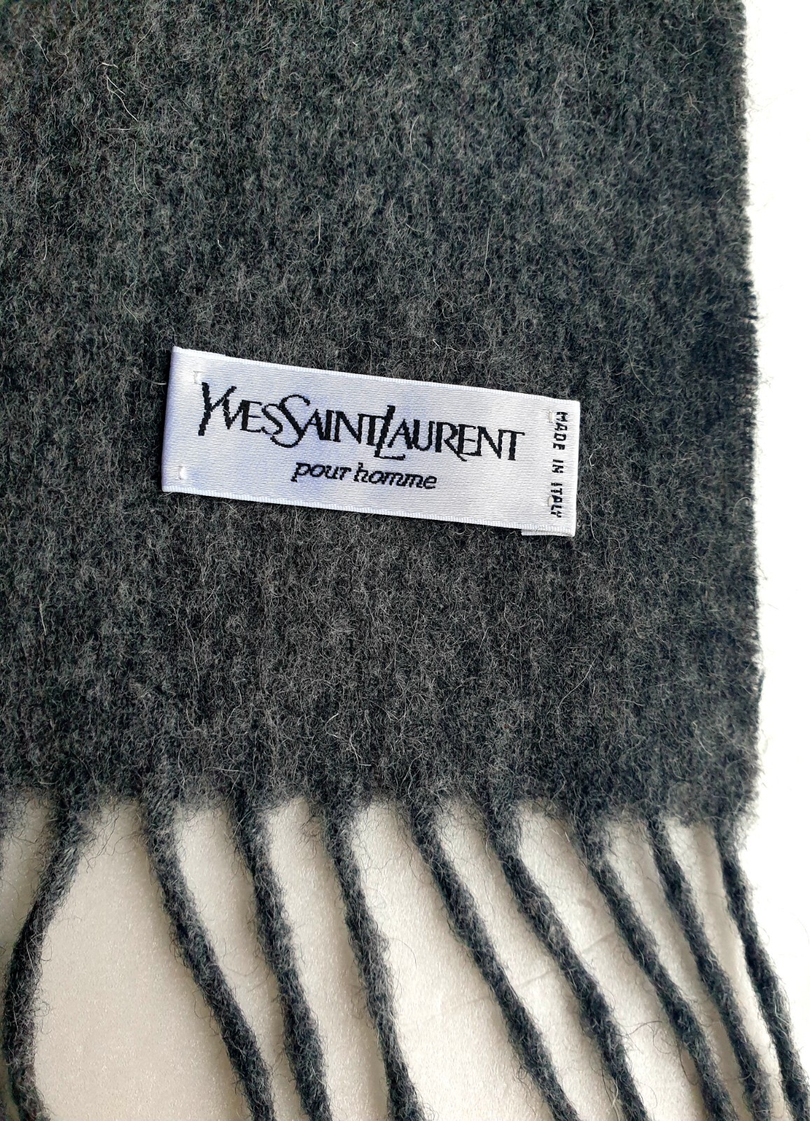SAINT LAURENT YSL Homme Sciarpa MUFFLER Antracite in Morbida Lana