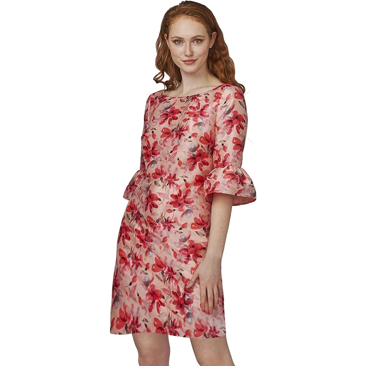 adrianna papell printed shirt dress Adrianna Papell Women's Printed Faille Shift Dress