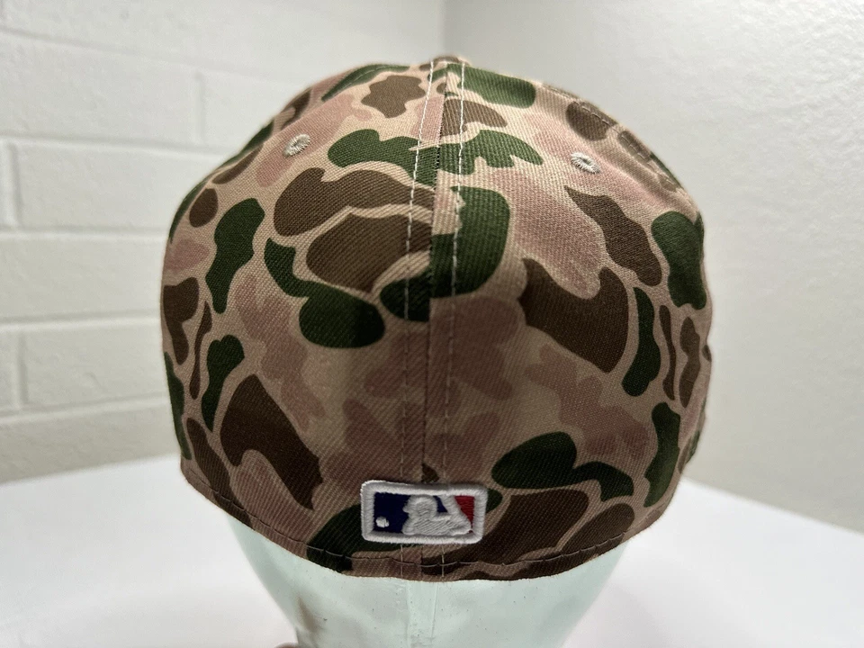 New Era 59Fifty MLB Cincinnati Reds Duck Camo Orange UV Fitted Hat Size 7 1/2 - Image 4 of 4