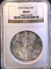 2010 American Eagle NGC MS69 US Mint Rare Bullion-999 Silver 1 Oz Ounce Art Coin