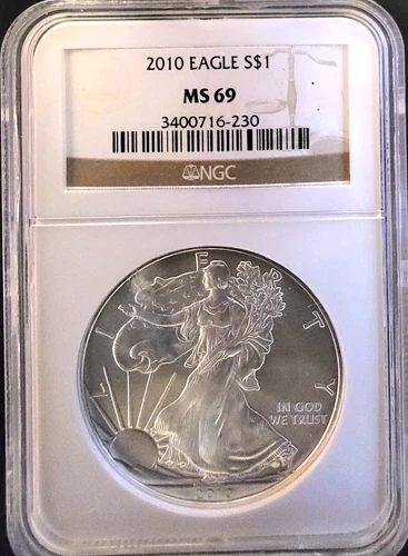 2010 American Eagle NGC MS69 US Mint Rare Bullion-999 Silver 1 Oz Ounce Art Coin