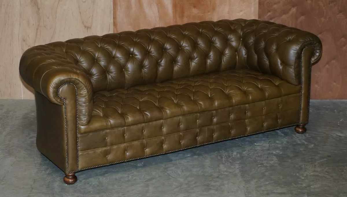 Green faux leather sofa deals