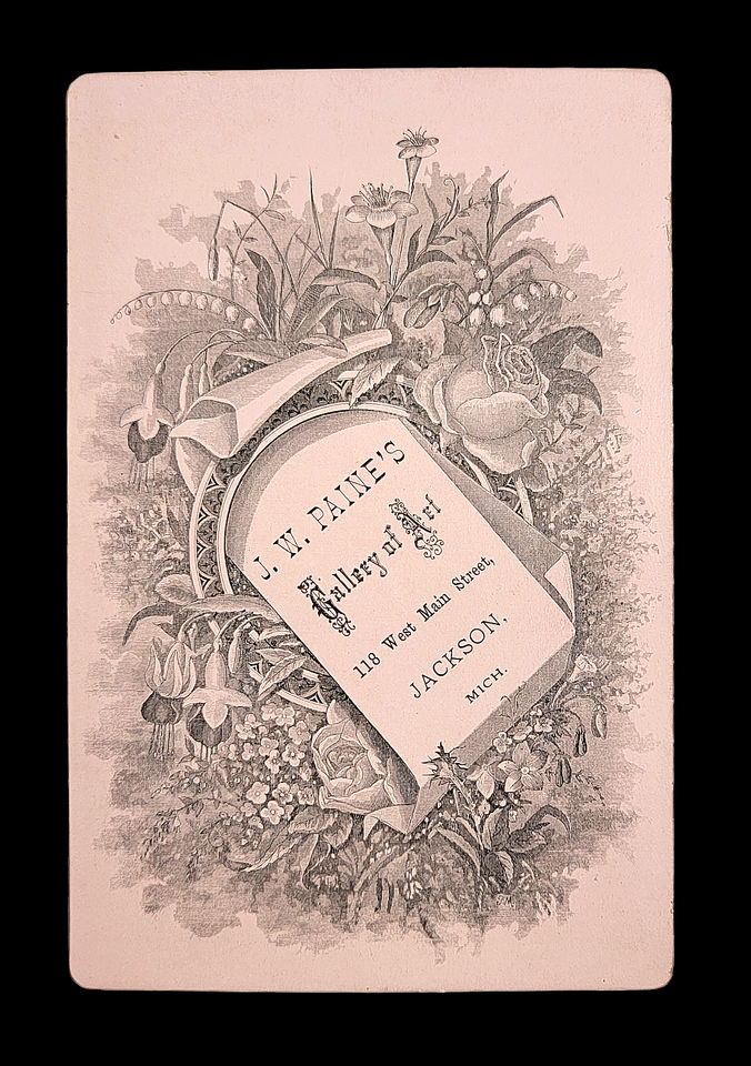 Original Old Vintage Card Picture Gentleman Mustache Jackson Michigan eBay