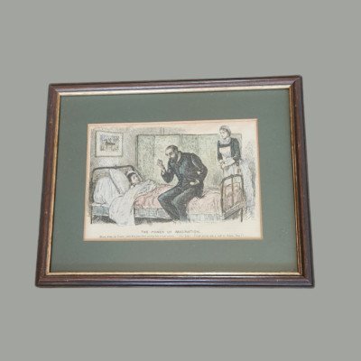 Vintage Satirischer Druck Die Macht der Fantasie gerahmt