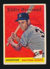 1958 Topps -#263 ED BRESSOUD RC (San Francisco Giants) *AUTOGRAPHED* d.2023