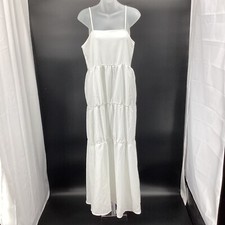 Nasty Gal Womens Come Over Tiered Maxi Dress White Size US 8 UK 12