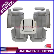 7pcs For 2000-02 Chevy Tahoe Front Leather Seat Cover Driver Foam Cushion Gray 7pcs For 2000-02 Chevy Tahoe Front Leather Seat Cover Driver Foam Cushion Gray