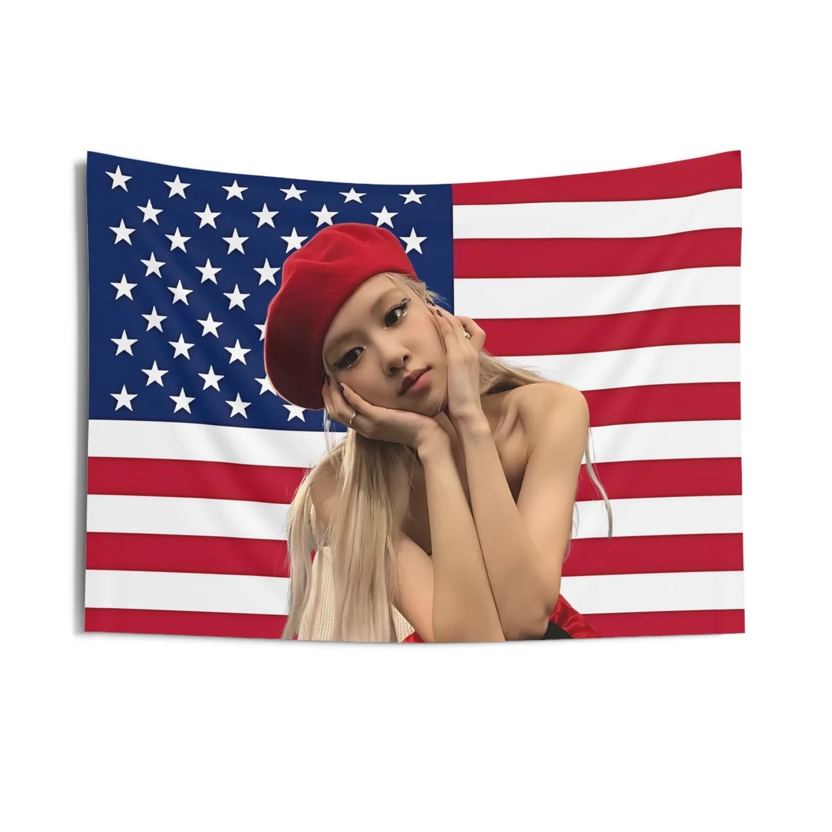 KPOP FLAG] BLACKPINK ROSÉ American Flag Wall Tapestry Blink Merch