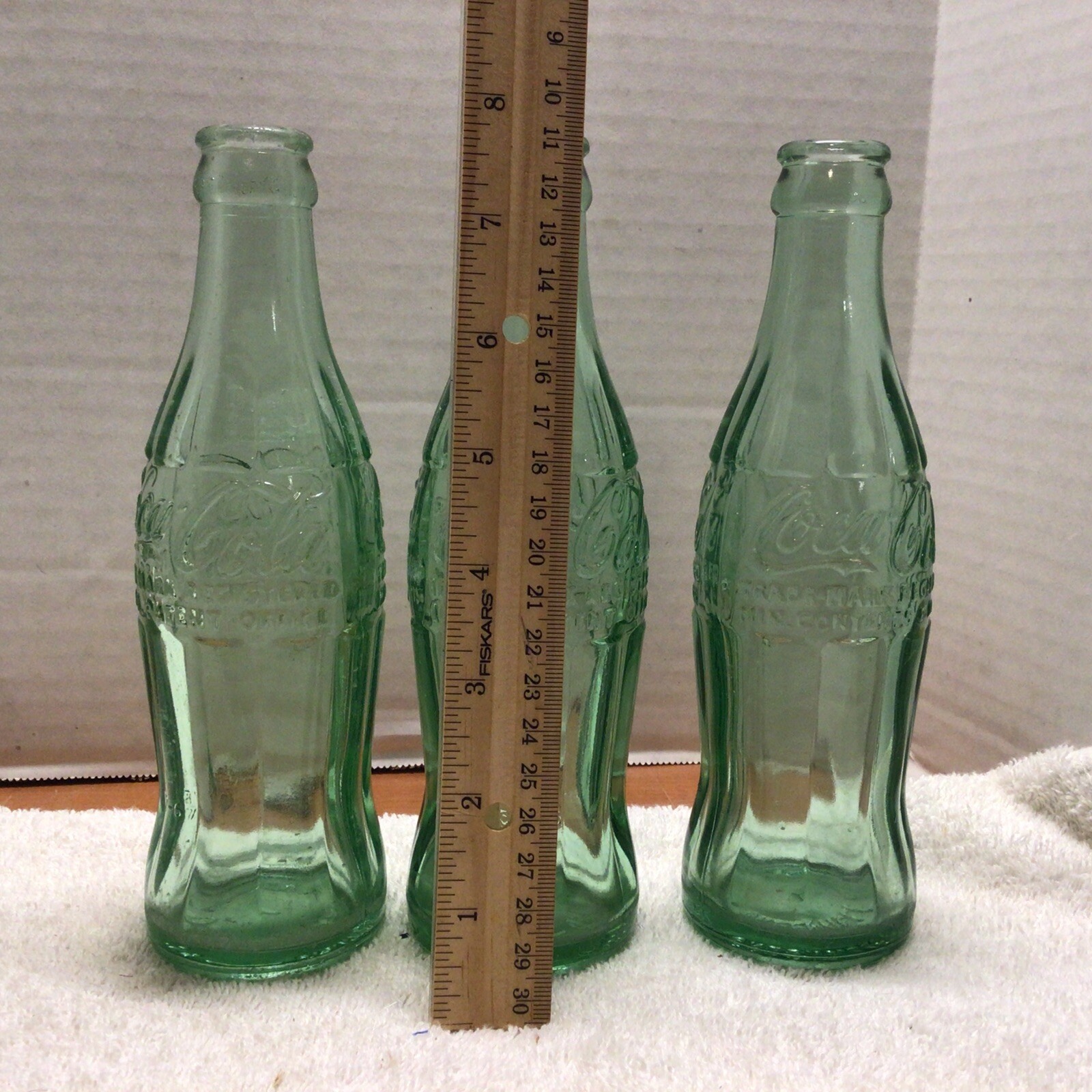 VINTAGE GREEN GLASS COCA COLA BOTTLES Greenville Greenwood Spartanburg