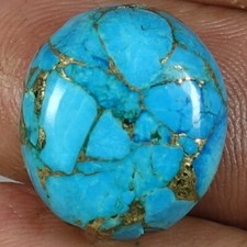 Natural Sky Blue Copper Turquoise Round Cab Loose Gemstone 10.15Cts 14x 14x 06mm