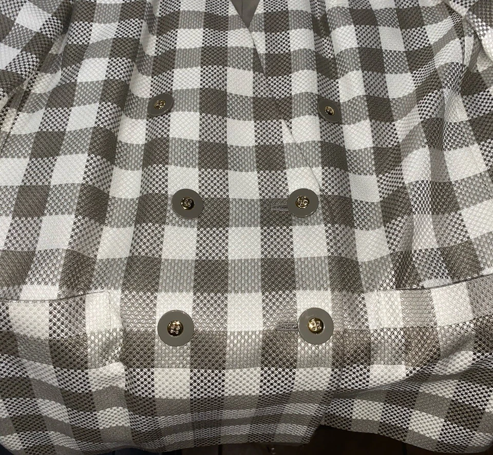 Blazer vintage Jaqueline Ferrar para mujer talla 16 blanco topo doble pecho a cuadros Foto 2 de 4