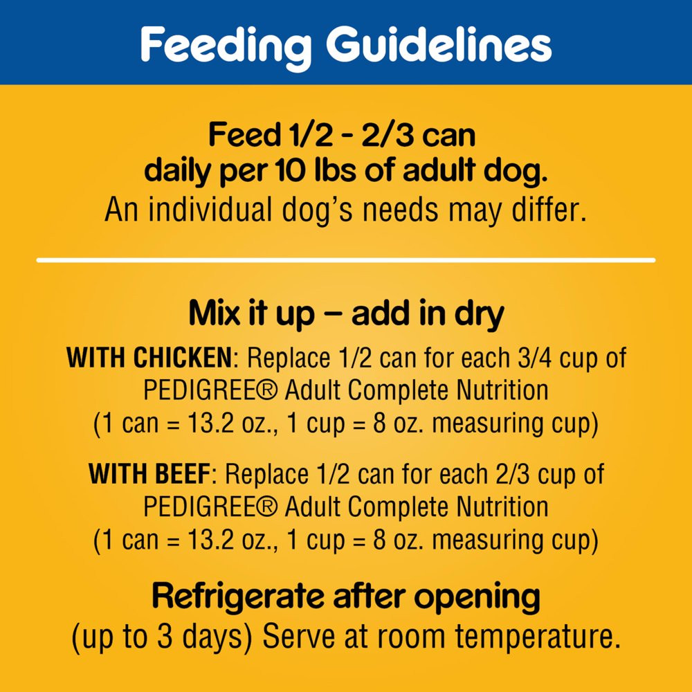 PEDIGREE CHOPPED GROUND DINNER Adult Canned Soft Wet Dog Food Variety Pack, with