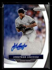 2020 Panini Prizm Jonathan Loaisiga Game Ball Graphs Silver Autograph Y8491