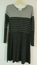 ELLA MARA SWEATER DRESS BLACK & GRAY SIZE SMALL