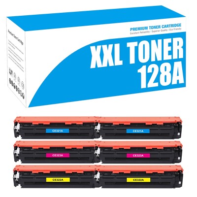 6er XXL Toner Alternative Compatible with HP CE321A CE322A CE323A 128A CM-1413