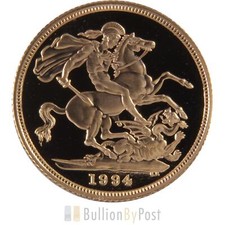 1994 Proof Gold Sovereign Coin Elizabeth II Third Head