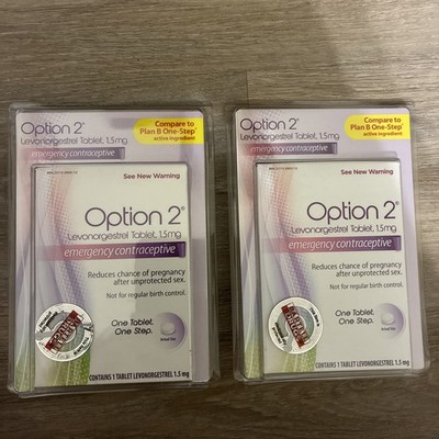 2 Plan B One-Step Emergency Contraceptive 1 Tablet 1.5mg Brand New Exp 1/26