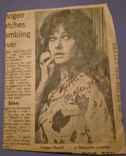 IMOGEN HASSALL. ORIGINAL AUTOGRAPH . CARRY ON LOVING