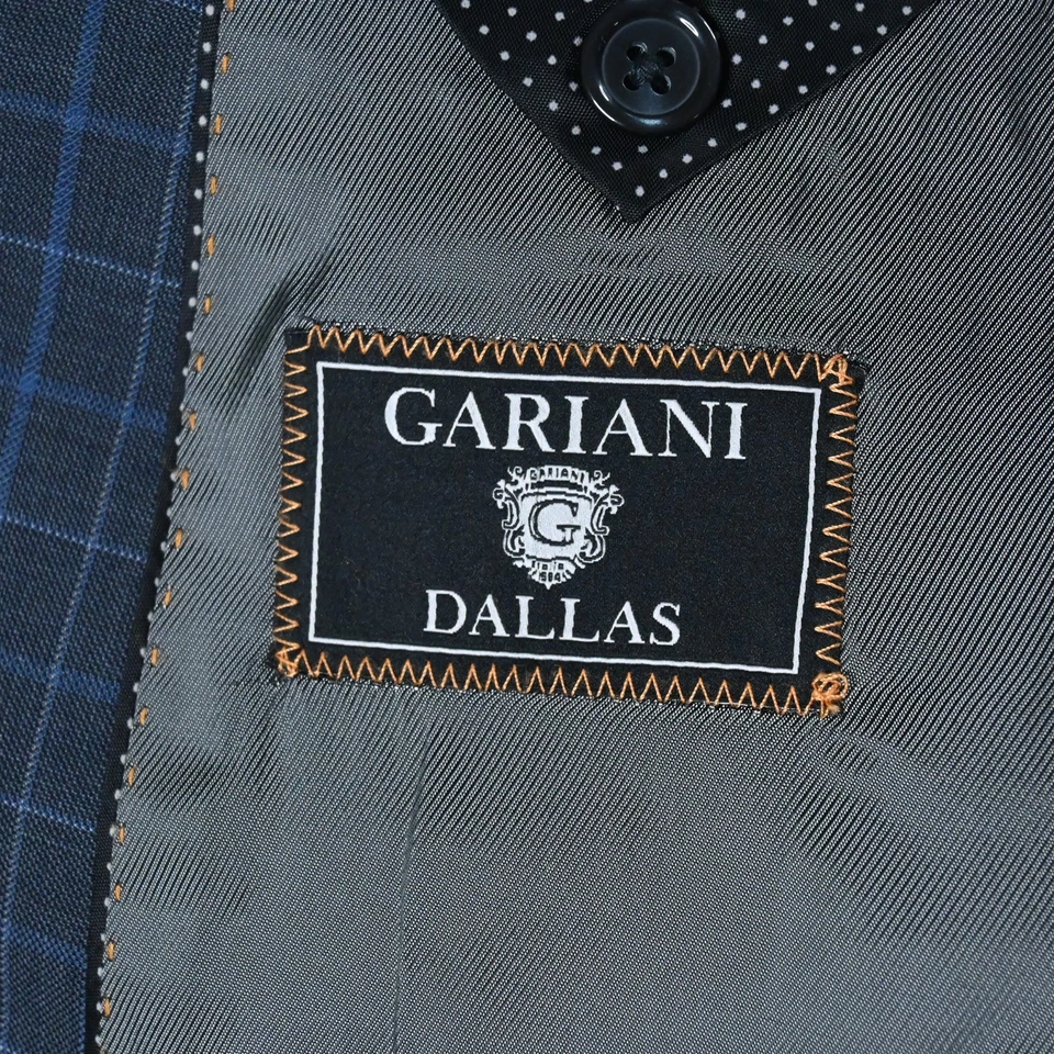 Blazer Traje Chaqueta Abrigo Deportivo Tiglio 48L Azul Cuadros Super 150s Lana Merino Para Hombre Foto 4 de 4