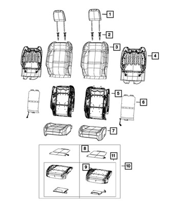 Genuine Mopar Front Seat Back Cover Left 7BV35LK5AC