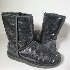 UGG Boots Classic Bailey Boots Sparkle Sequin Bling Black Size UK 6 .5 US 8