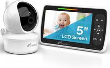 Baby Monitor - Large 5" Screen with 30Hrs Battery Life - Remote Pan-Tilt-Zoom;No