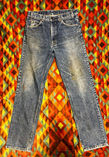 Levi's vintage orange tab 505 Men's Blue Medium Wash Denim Straight Jeans USA