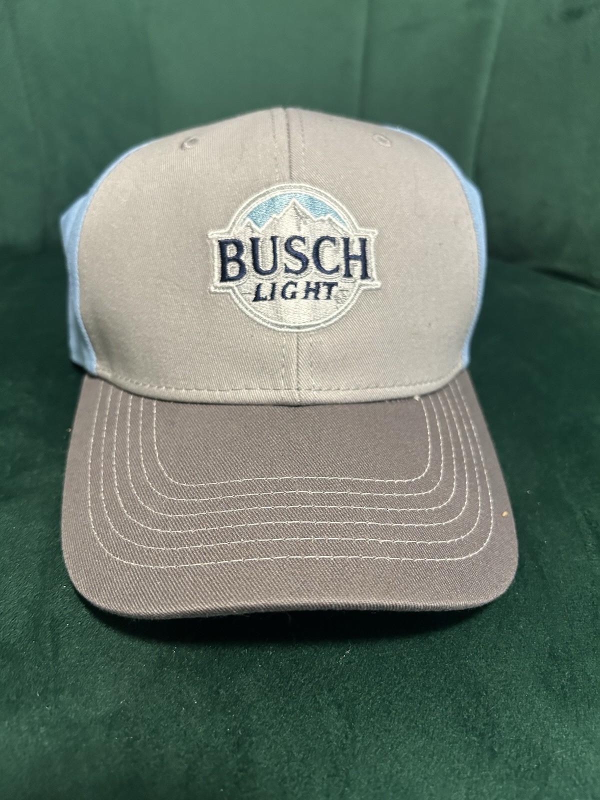 Busch Light Beer Snapback Hat Gray Adjustable Emb… - image 1