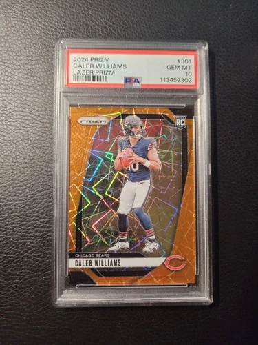 2024 Panini Prizm Caleb Williams Orange Lazer Prizm PSA 10