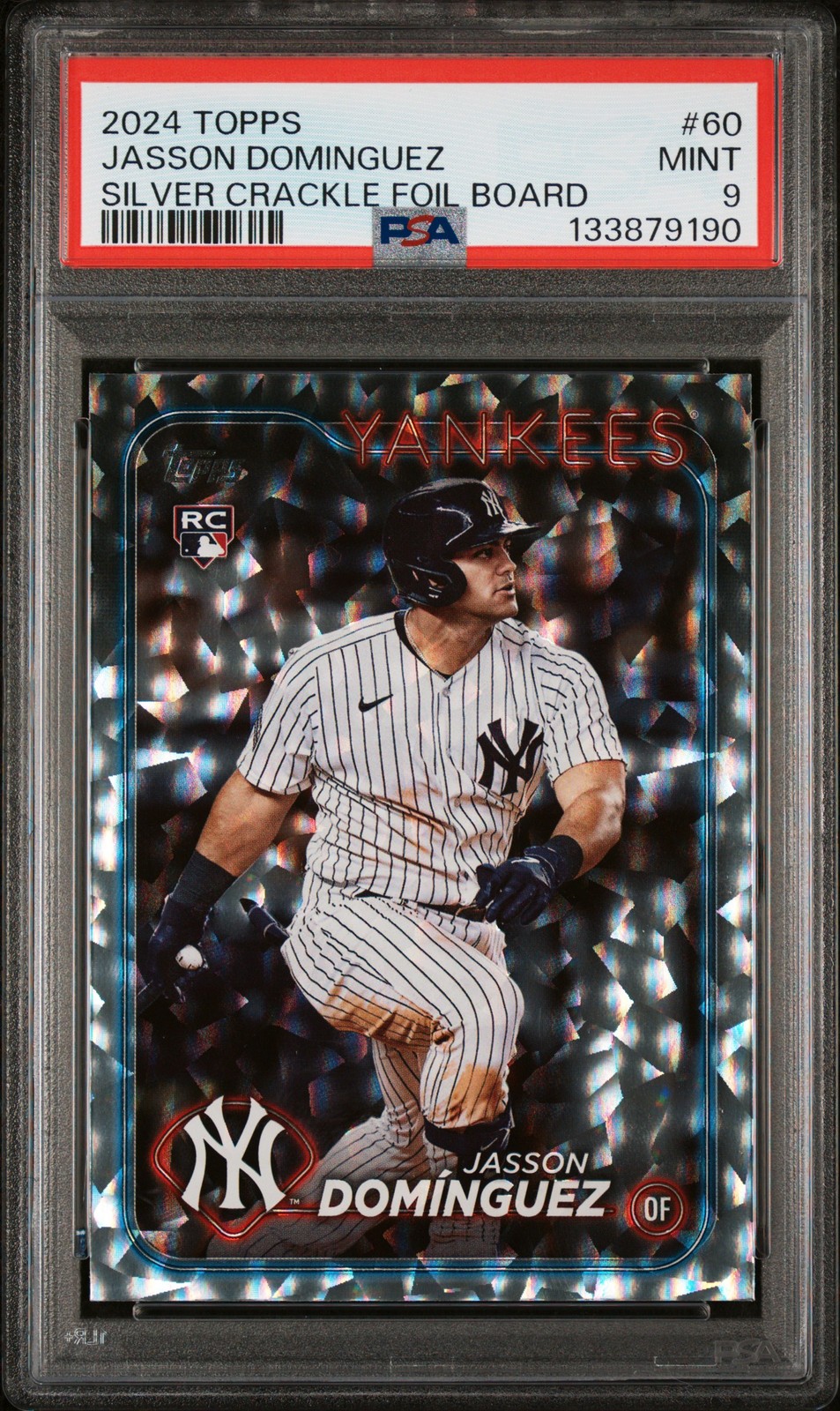 2024 TOPPS SILVER CRACKLE FOIL BOARD #60 JASSON DOMINGUEZ PSA 9