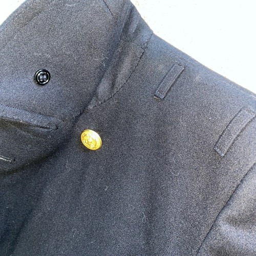 Vintage US Navy Officer's Bridge Coat Navy Peacoat 100% Wool Heavy Eagle Buttons - Picture 9 of 10