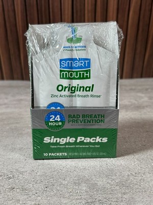 SmartMouth Original Zinc Activated Breath Rinse Single Packs 10ct Fresh Mint