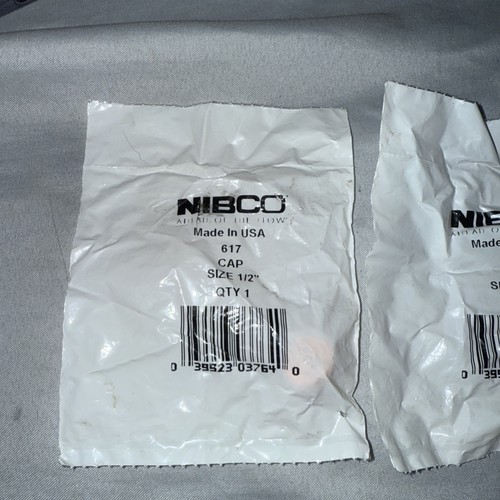 Lot of 2 NIBCO 1/2" New COPPER SWEAT CAP PIPE TUBE FITTING PLUMBING #617
