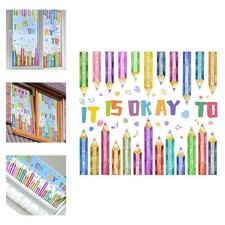 Autocollants de fenêtre double face crayon coloré PVC pour portes vitrées et