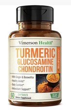 Turmeric w Glucosamine Chondroitin, Ginger, MSM - Healthy Joint Supplements