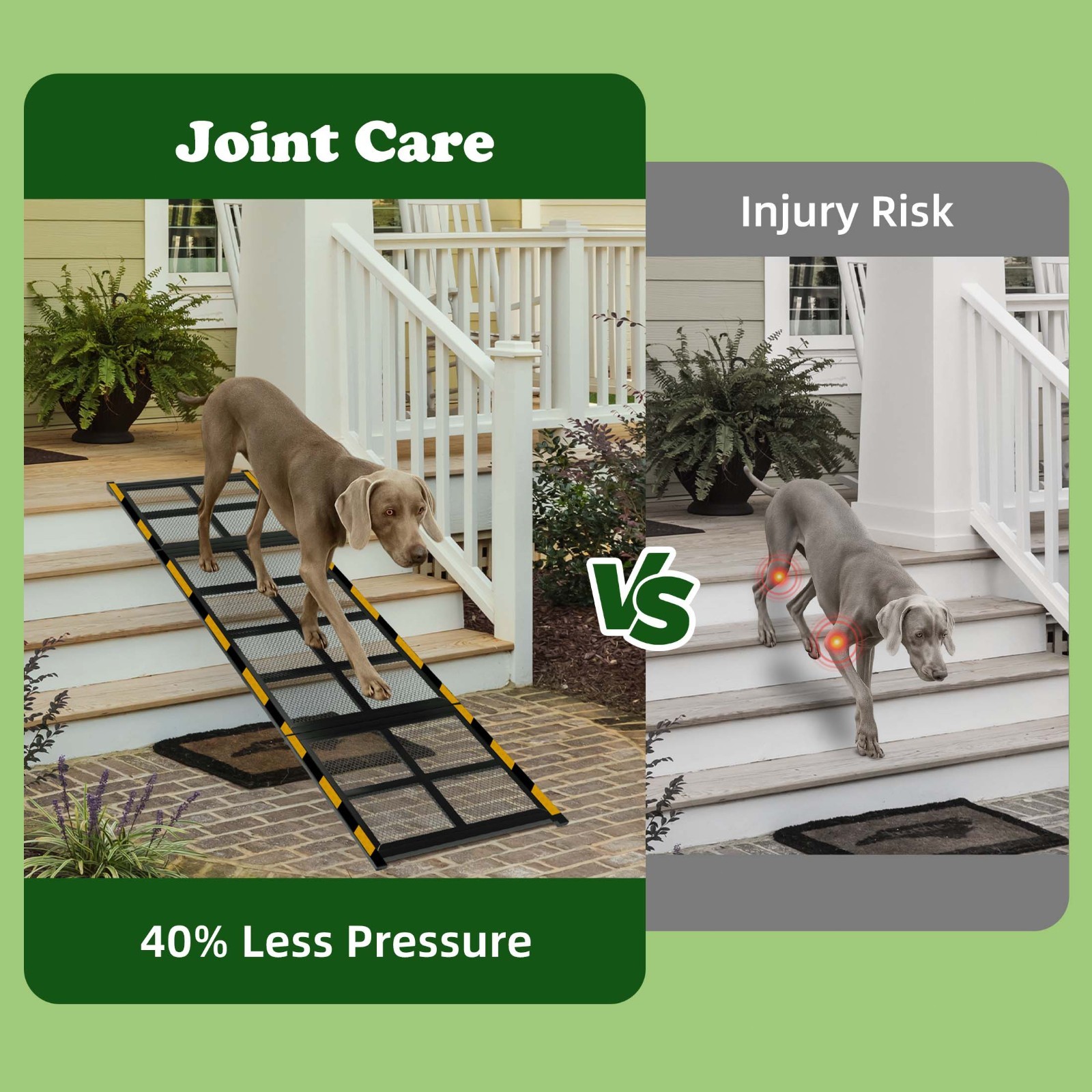 iPetba Dog Ramp for Car & Truck & SUV & Stairs - Joint-Friendly, Anti-Slip