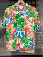 Vintage 60s Tropical Fashions Watanmal Rayon Hawaiian Shirt Tiki Men's Medium