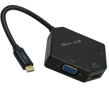 USB C to HDMI/VGA/DVI Adapter,Compatible Thunderbolt 3 Type C for HDMI DVI VG...