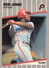 Ron Jones 1989 Fleer 574 Philadelphia Phillies Rookie BASEBALL Card. rookie card picture