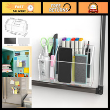 Large Clear Acrylic Magnetic Dry Erase Marker Holder for Whiteboard Fridge - 3