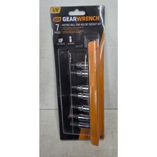 Gearwrench 80587 7 Pc 38 Drive Metric Ball End Hex Bit Socket Set 4-10mm S2 Gearwrench 80587 7 Pc 38 Drive Metric Ball End Hex Bit Socket Set 4-10mm S2