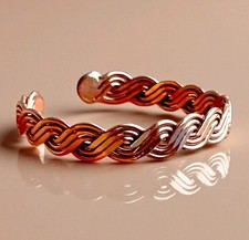 Massives Kupfer Unisex Armreif-Handgefertigt-Geflochtenes Kupferarmband-Geschenk