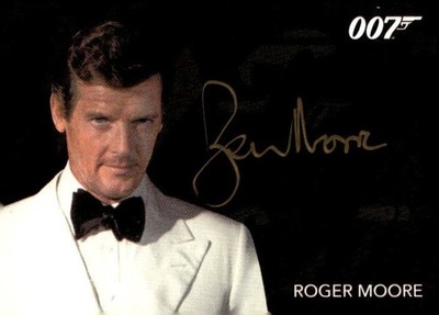 Rittenhouse James Bond Archives 2014 Roger Moore Gold Ink Autograph