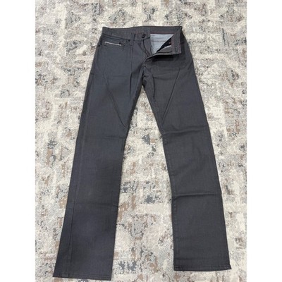 Mavi Zach Straight Leg Pants Dark Grey Charcoal White Edge 30/34 Selvedge